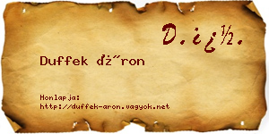 Duffek Áron névjegykártya