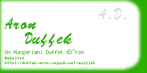 aron duffek business card